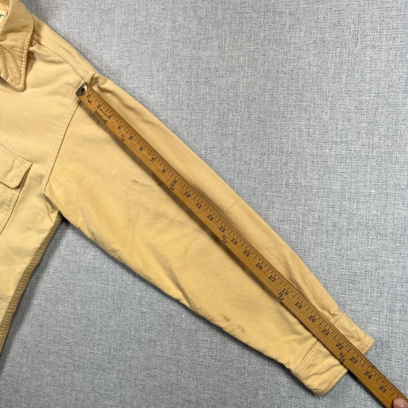 VTG 90s St Johns Bay Chamois Cloth Long Sleeve Button Up Shirt Men L Yellow USA - Picture 7 of 7